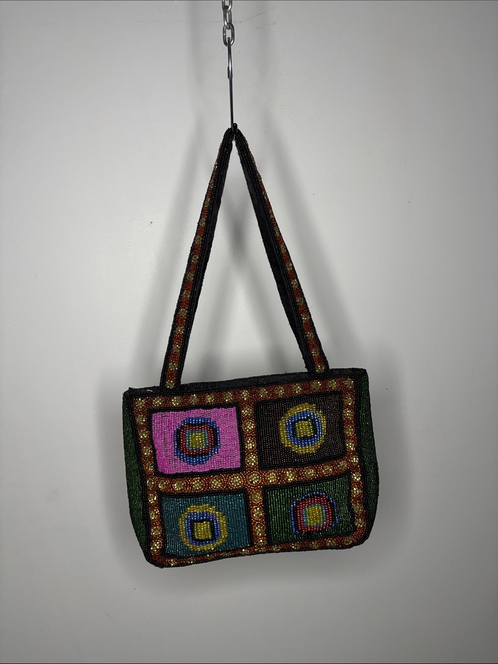 Y2K Beaded Patchwork Mini Shoulder Bag Great Vintage Condition